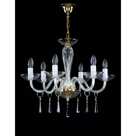 Candelabru Cristale, Sticla, Bohemia, E14, L101048CE, Crystal
