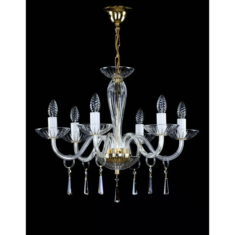 Candelabru Cristale, Sticla, Bohemia, E14, L101048CE, Crystal
