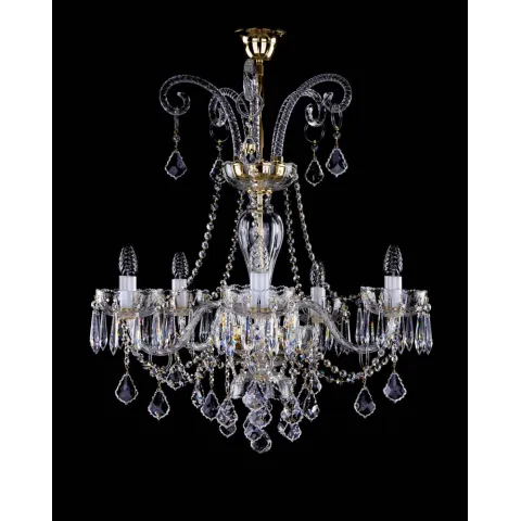 Candelabru Cristale, Sticla, Bohemia, E14, L10106040CE, Crystal