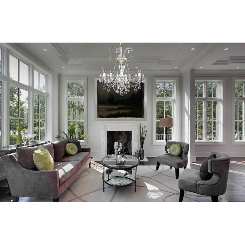 Candelabru Cristale, Sticla, Bohemia, E14, L10106040CE, Crystal