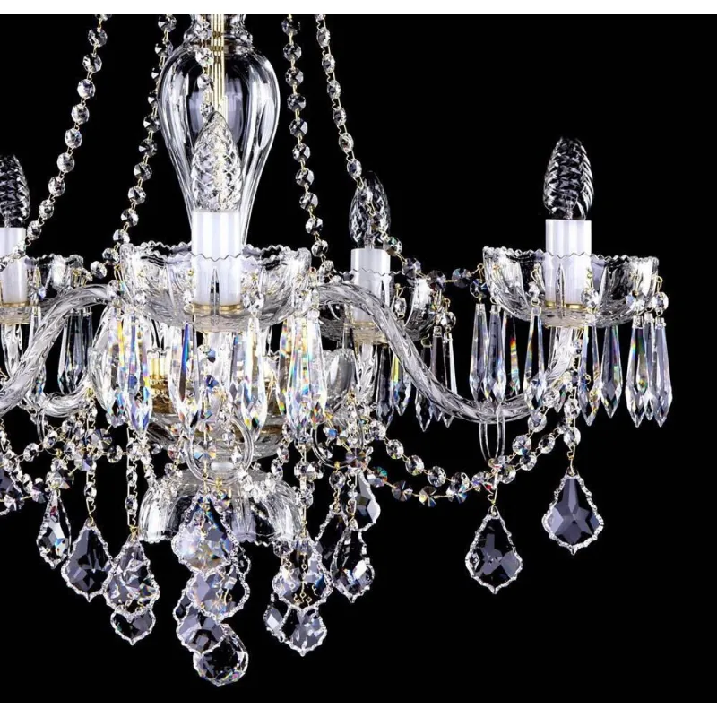 Candelabru Cristale, Sticla, Bohemia, E14, L10106040CE, Crystal