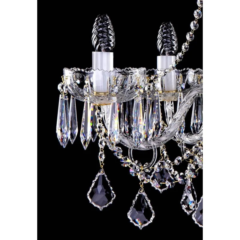 Candelabru Cristale, Sticla, Bohemia, E14, L10106040CE, Crystal