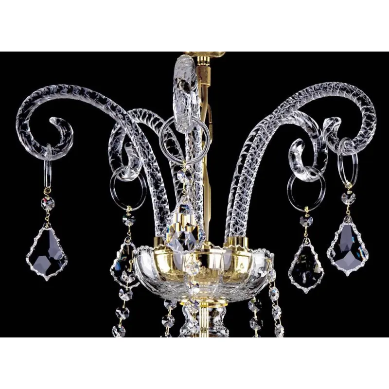 Candelabru Cristale, Sticla, Bohemia, E14, L10106040CE, Crystal