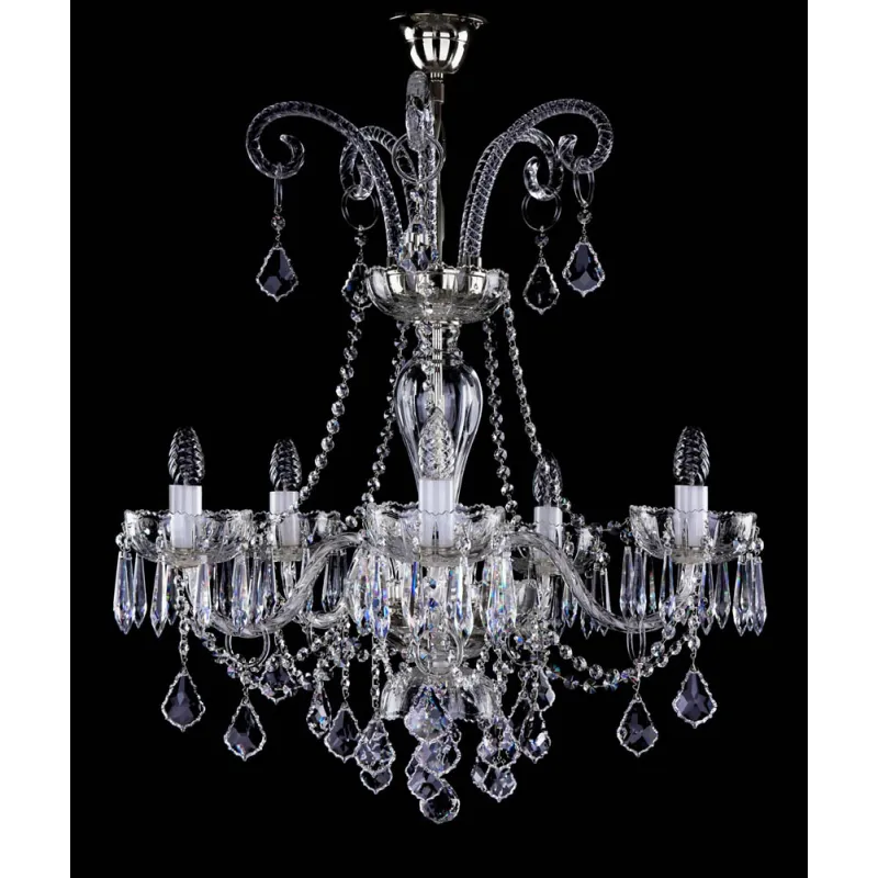 Candelabru Cristale, Sticla, Bohemia, E14, L10106040CE, Crystal