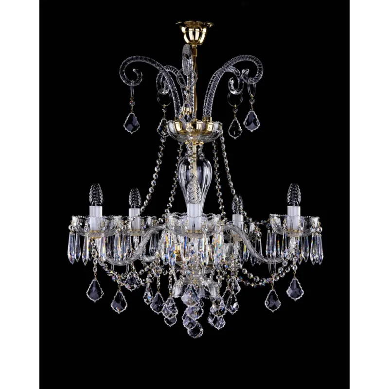 Candelabru Cristale, Sticla, Bohemia, E14, L10106040CE, Crystal