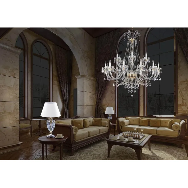 Candelabru Cristale, Sticla, Lux, Bohemia, E14, L10106041CE, Crystal