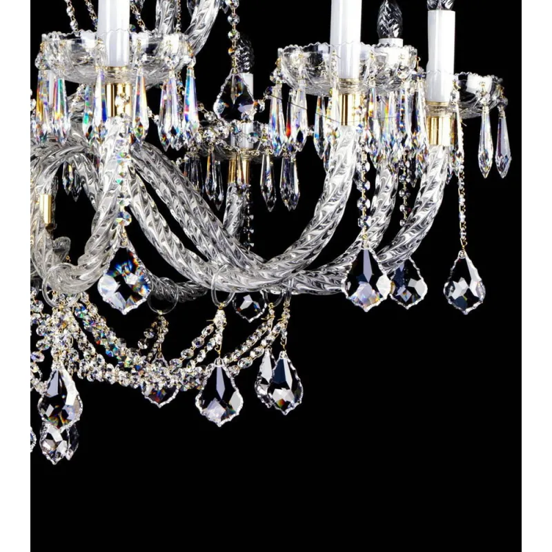 Candelabru Cristale, Sticla, Lux, Bohemia, E14, L10106041CE, Crystal