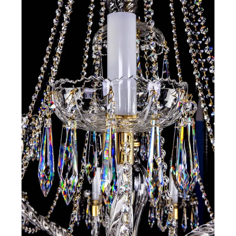 Candelabru Cristale, Sticla, Lux, Bohemia, E14, L10106041CE, Crystal