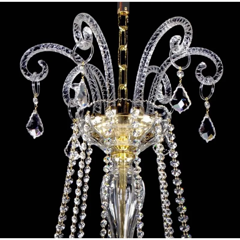 Candelabru Cristale, Sticla, Lux, Bohemia, E14, L10106041CE, Crystal
