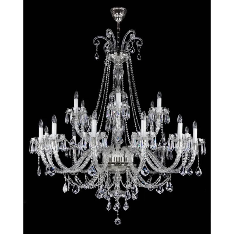 Candelabru Cristale, Sticla, Lux, Bohemia, E14, L10106041CE, Crystal