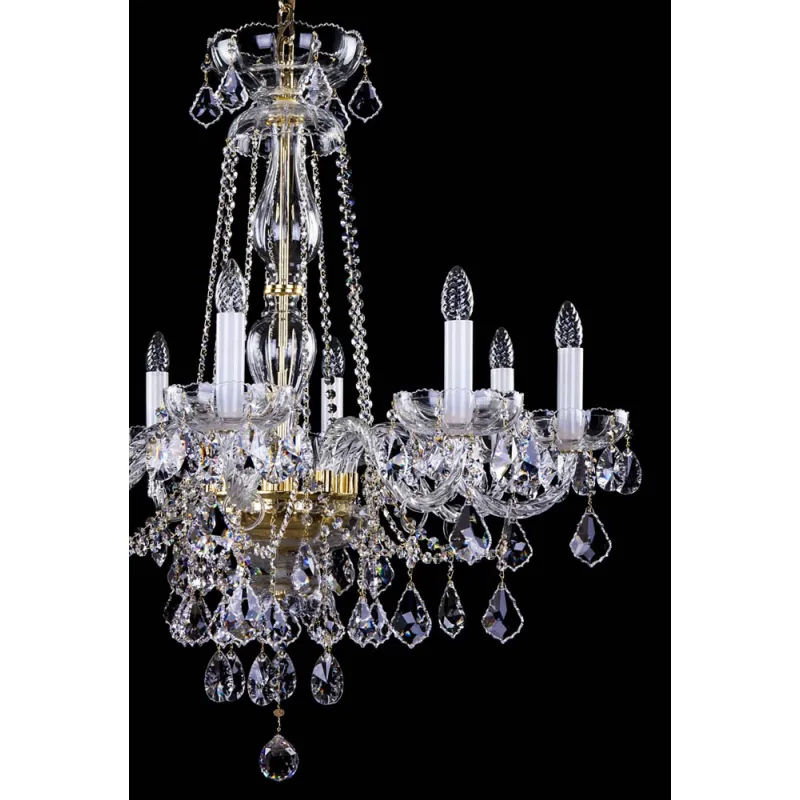 Candelabru Cristale, Sticla, Lux, Bohemia, E14, L10106043CE, Crystal