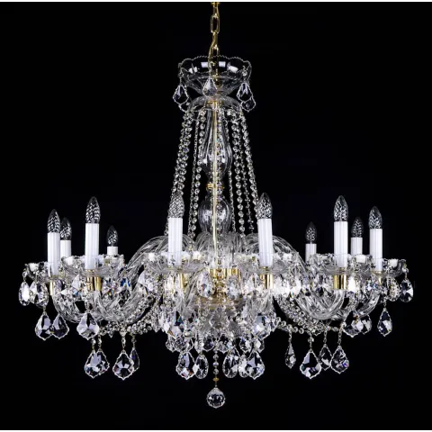 Candelabru Cristale, Sticla, Lux, Bohemia, E14, L10106044CE, Crystal