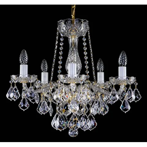 Candelabru Cristale, Sticla, Bohemia, E14, L10106045CE, Crystal