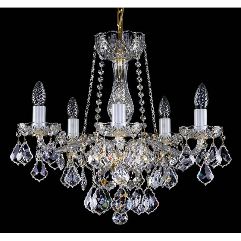 Candelabru Cristale, Sticla, Bohemia, E14, L10106045CE, Crystal