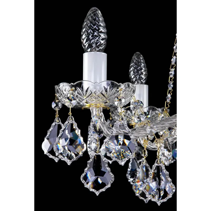 Candelabru Cristale, Sticla, Bohemia, E14, L10106045CE, Crystal