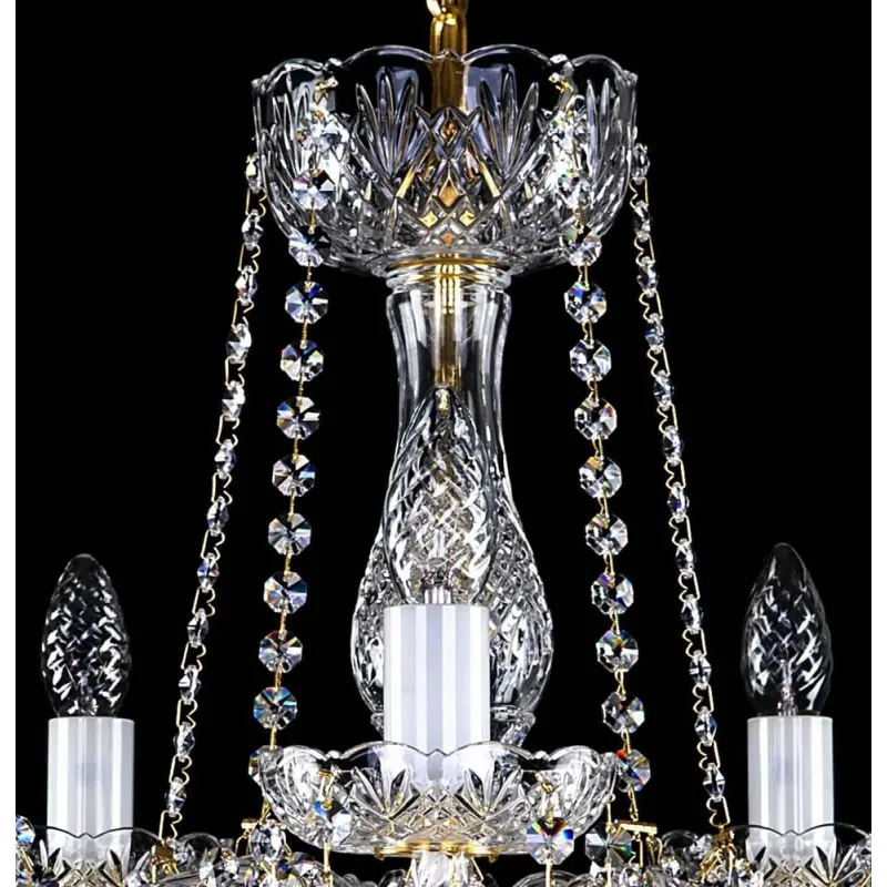 Candelabru Cristale, Sticla, Bohemia, E14, L10106045CE, Crystal