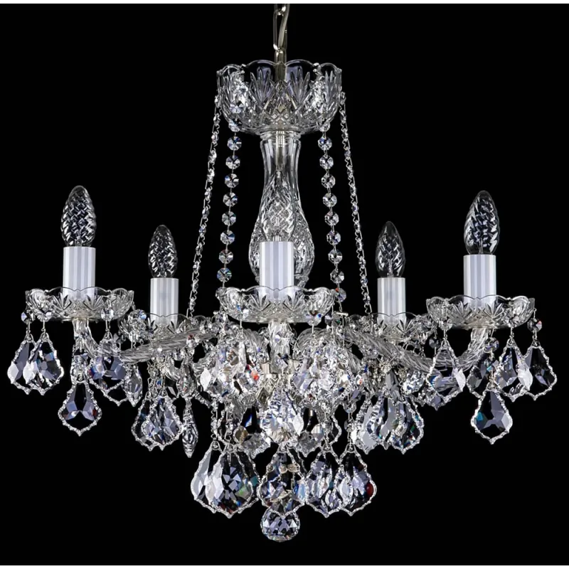 Candelabru Cristale, Sticla, Bohemia, E14, L10106045CE, Crystal