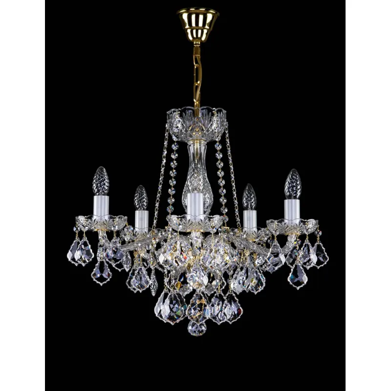 Candelabru Cristale, Sticla, Bohemia, E14, L10106045CE, Crystal