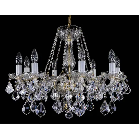 Candelabru Cristale, Sticla, Bohemia, E14, L10106048CLN, Crystal