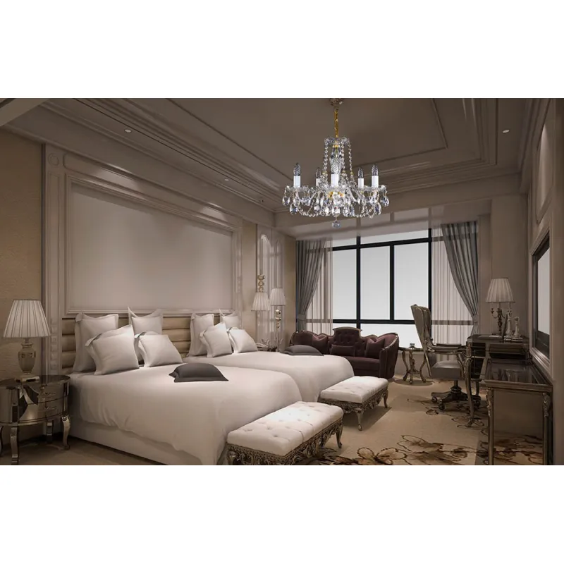 Candelabru Cristale, Sticla, Bohemia, E14, L10106051CLN, Crystal