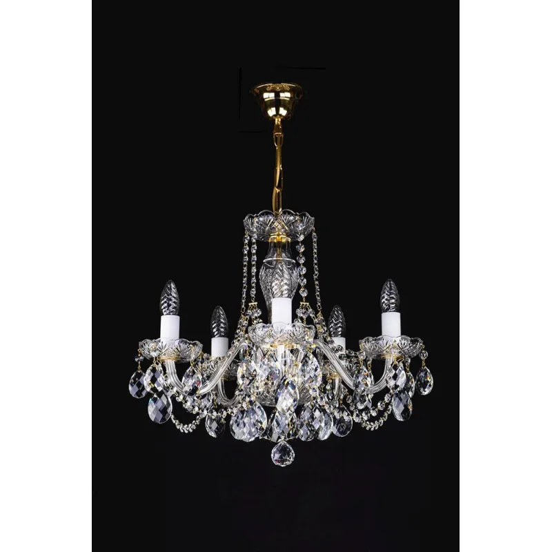 Candelabru Cristale, Sticla, Bohemia, E14, L10106051CLN, Crystal