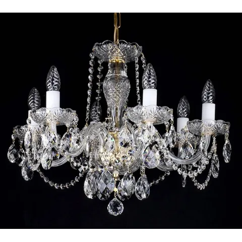 Candelabru Cristale, Sticla, Bohemia, E14, L10106052CLN, Crystal