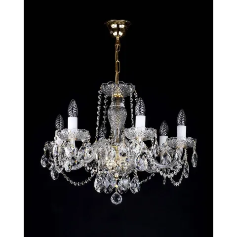 Candelabru Cristale, Sticla, Bohemia, E14, L10106052CLN, Crystal