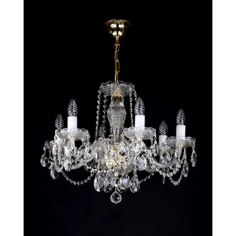 Candelabru Cristale, Sticla, Bohemia, E14, L10106052CLN, Crystal