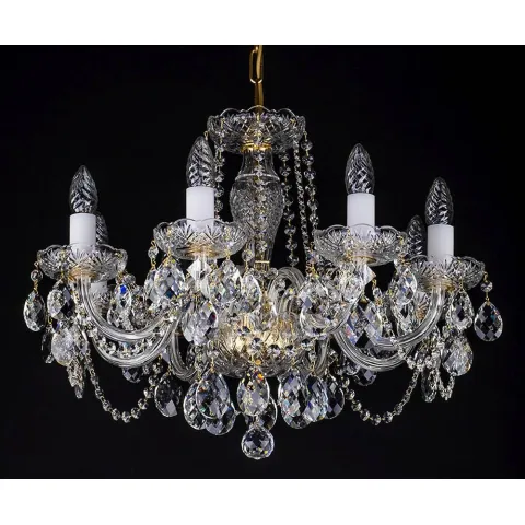 Candelabru Cristale, Sticla, Bohemia, E14, L10106053CLN, Crystal