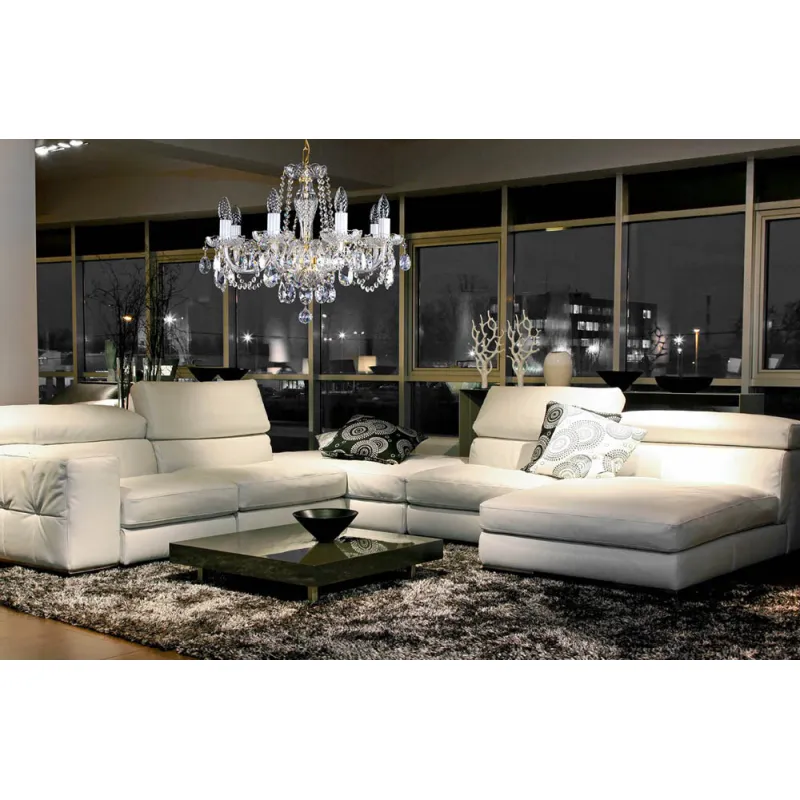 Candelabru Cristale, Sticla, Bohemia, E14, L10106053CLN, Crystal