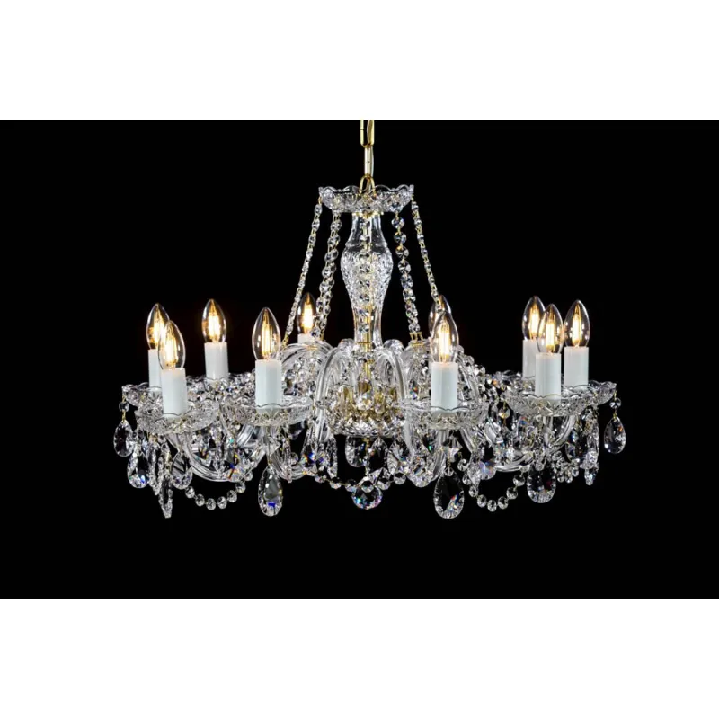 Candelabru Cristale, Sticla, Bohemia, E14, L10106056CLN, Crystal