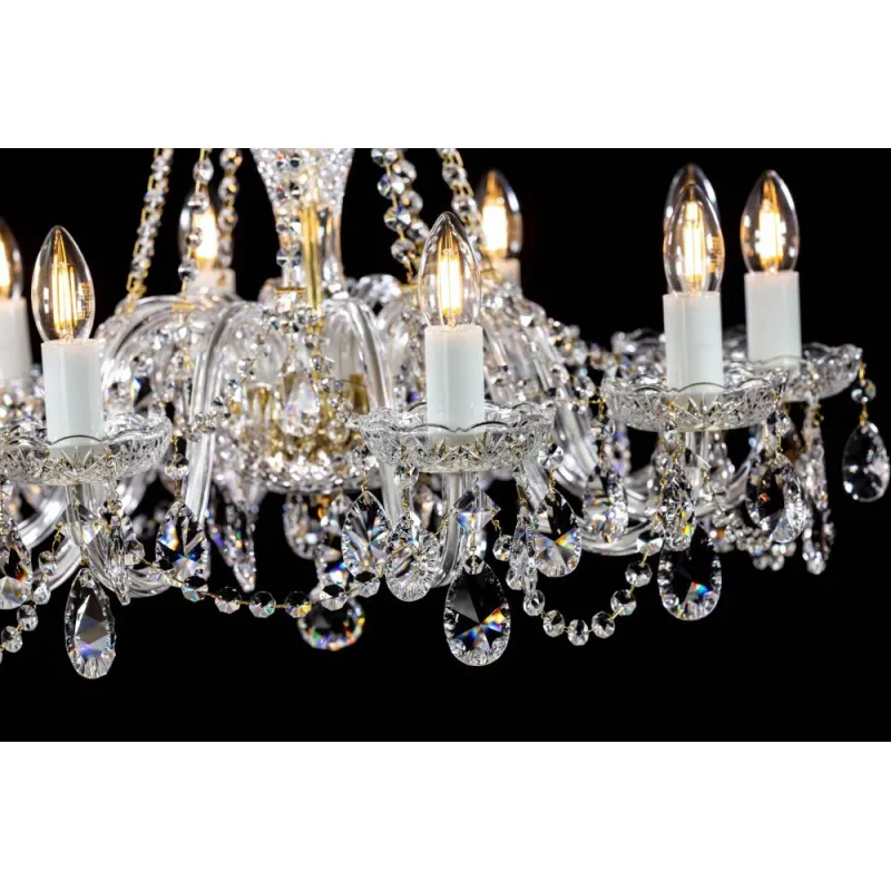 Candelabru Cristale, Sticla, Bohemia, E14, L10106056CLN, Crystal