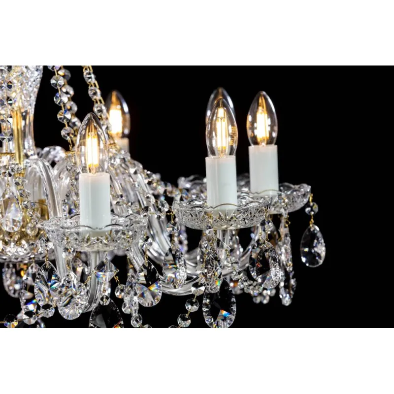 Candelabru Cristale, Sticla, Bohemia, E14, L10106056CLN, Crystal