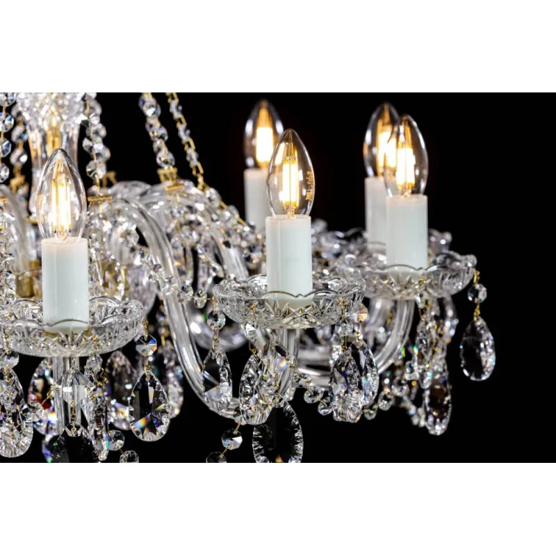 Candelabru Cristale, Sticla, Bohemia, E14, L10106056CLN, Crystal