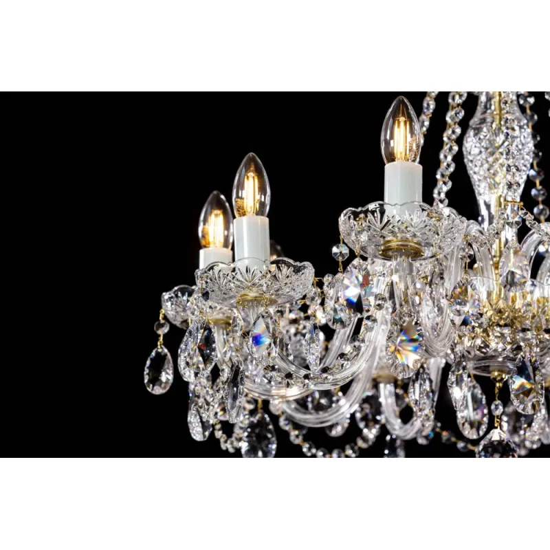 Candelabru Cristale, Sticla, Bohemia, E14, L10106056CLN, Crystal