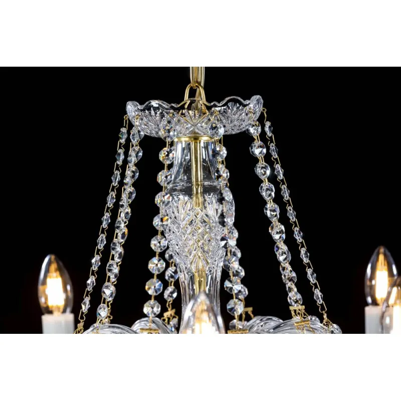 Candelabru Cristale, Sticla, Bohemia, E14, L10106056CLN, Crystal