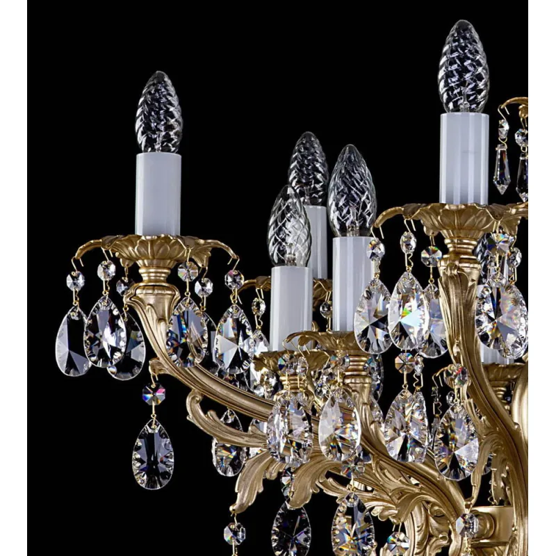 Candelabru Alama, Cristale, Bohemia, E14, L10106148CE, Crystal
