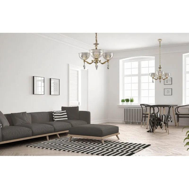 Candelabru Alama, Cristale, Bohemia, E14, L10106149CE, Crystal