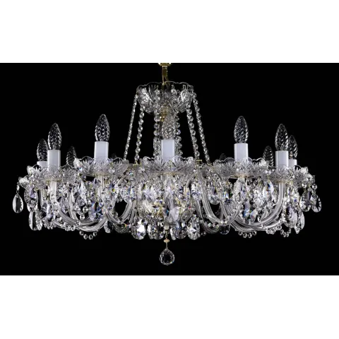 Candelabru Cristale, Sticla, Bohemia, E14, L10106417CLN, Crystal