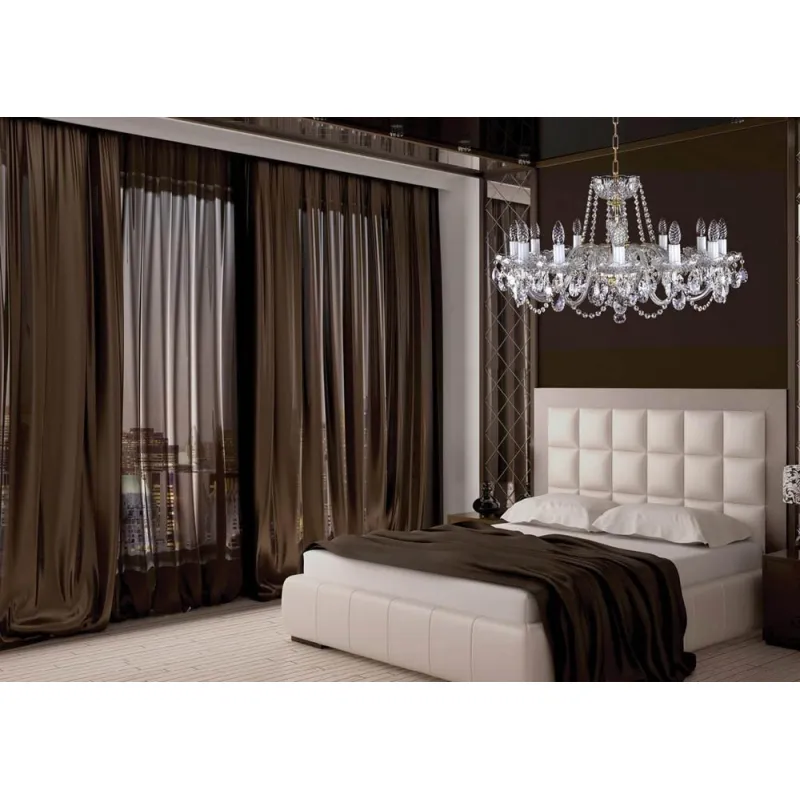 Candelabru Cristale, Sticla, Bohemia, E14, L10106417CLN, Crystal