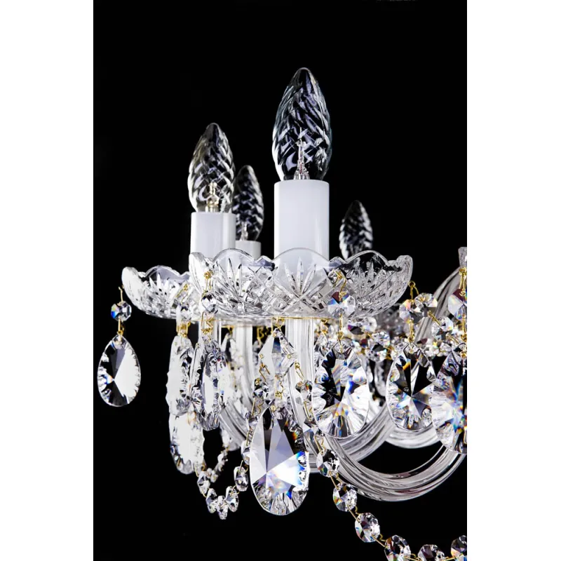 Candelabru Cristale, Sticla, Bohemia, E14, L10106417CLN, Crystal