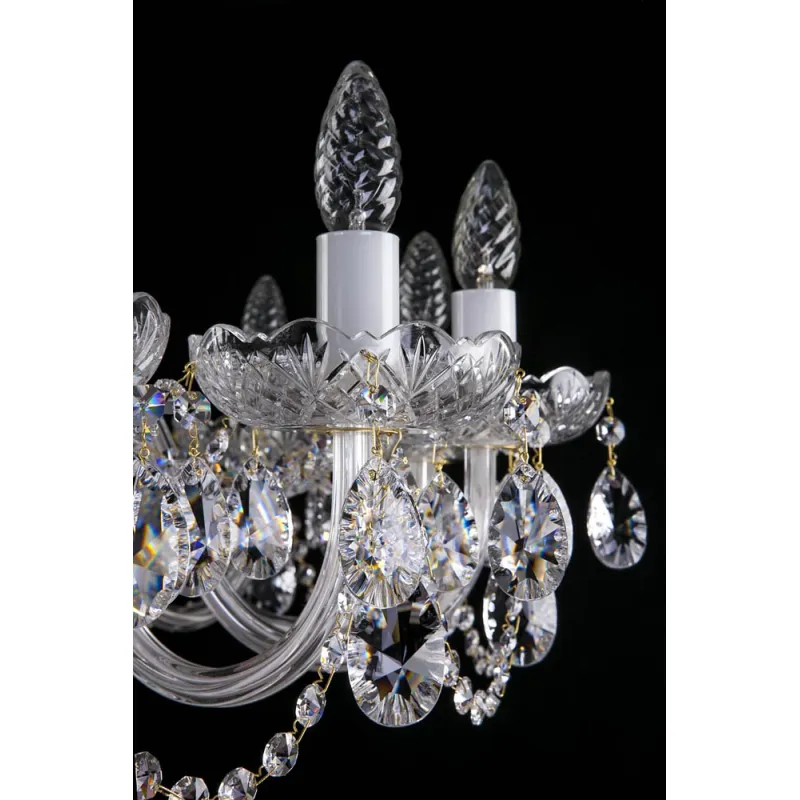 Candelabru Cristale, Sticla, Bohemia, E14, L10106417CLN, Crystal