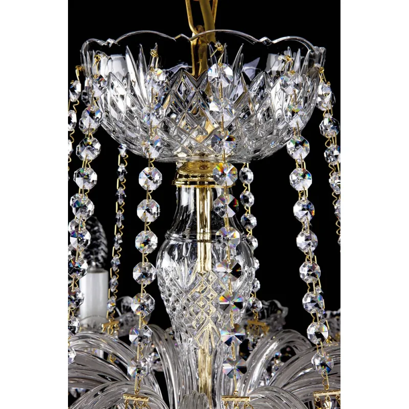 Candelabru Cristale, Sticla, Bohemia, E14, L10106417CLN, Crystal