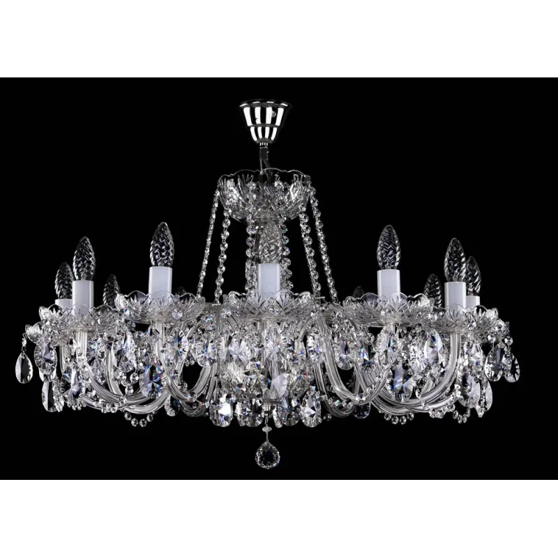 Candelabru Cristale, Sticla, Bohemia, E14, L10106417CLN, Crystal