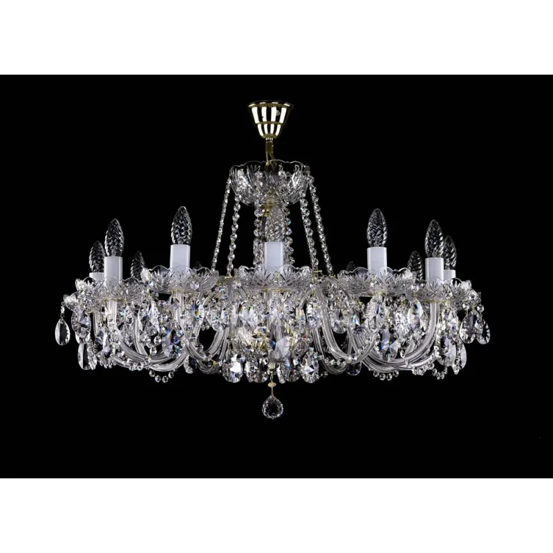 Candelabru Cristale, Sticla, Bohemia, E14, L10106417CLN, Crystal