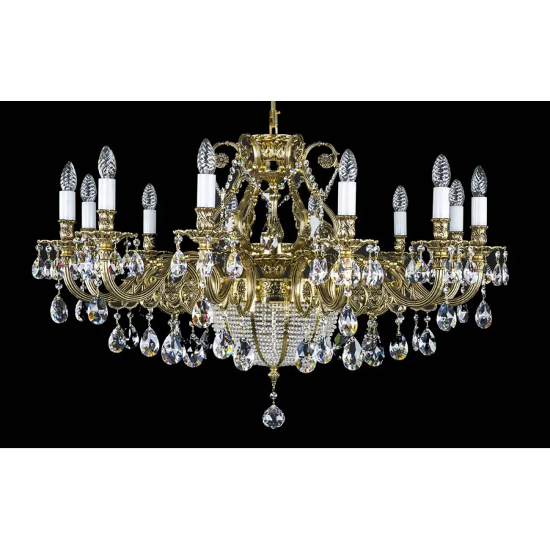 Candelabru Alama, Cristale, Large, Lux, Bohemia, E14, L10106421CE, Crystal