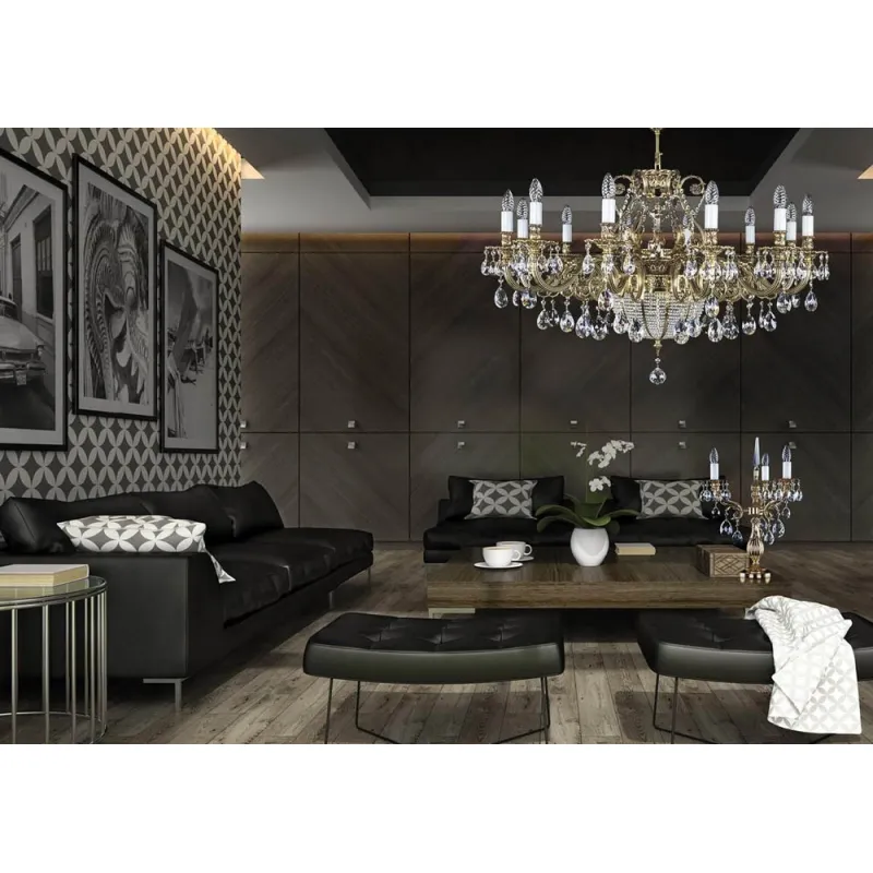 Candelabru Alama, Cristale, Large, Lux, Bohemia, E14, L10106421CE, Crystal