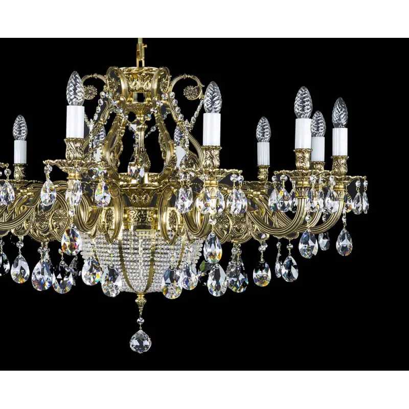 Candelabru Alama, Cristale, Large, Lux, Bohemia, E14, L10106421CE, Crystal
