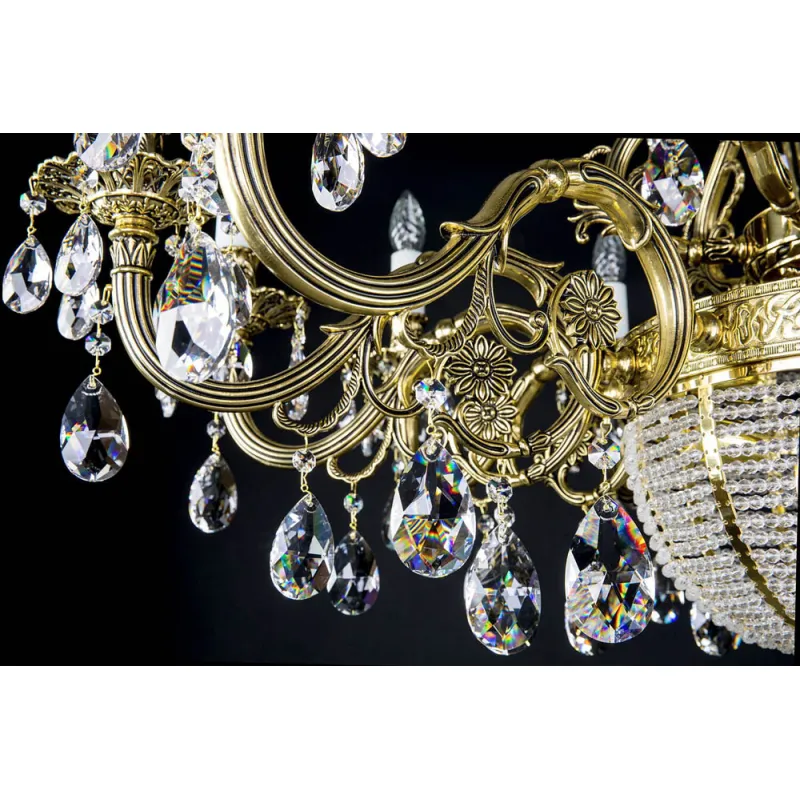 Candelabru Alama, Cristale, Large, Lux, Bohemia, E14, L10106421CE, Crystal