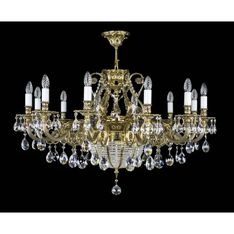 Candelabru Alama, Cristale, Large, Lux, Bohemia, E14, L10106421CE, Crystal